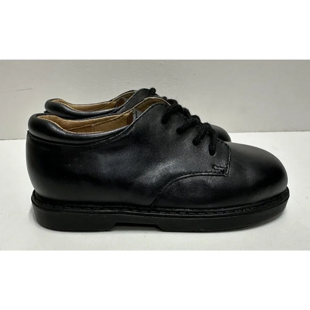 Jumping Jacks boys toddler size 8.5M dress lace up black leather shoes